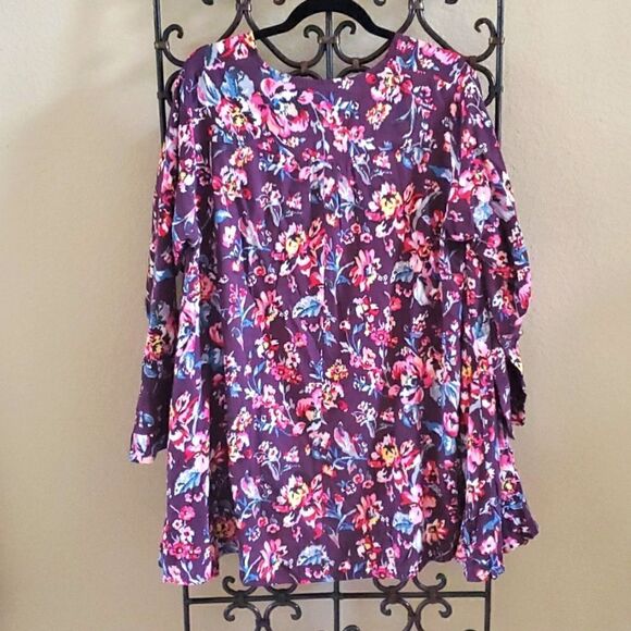 VERA BRADLEY Floral Trapeze Tunic - Size Large - Picture 2 of 7